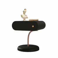 Minimalist design Sculptural Pedestal Table Modern Aesthetic Nightstand Artistic Design Home Furnishing Multi-Purpose for Homeowners, Apartment Dwellers, Interior Decorators, Bedroom, Living Room, Small Spaces, Entryway