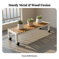 With Wheels Rolling Flower Rack Space Saving Rolling Plant Holder Heavy Duty Multi-Tier Plant Stand Easy Assembly for Balcony, Living Room, Indoor, Patio
