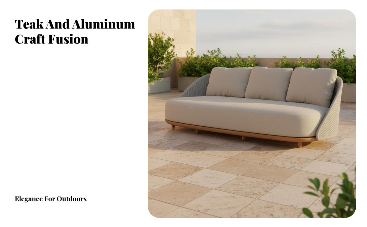 Patio Sofa and Table Set Nordic and Design Lounge Set Hand-Woven Design Outdoor Furnishing for Homeowners, Hotel Managers, Garden, Courtyard, Backyard