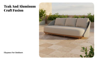 Patio Sofa and Table Set Nordic and Design Lounge Set Hand-Woven Design Outdoor Furnishing for Homeowners, Hotel Managers, Garden, Courtyard, Backyard