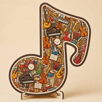 Musical Note Ornament Puzzle Freestanding Music Musical Puzzle Piece Sign Layered Design Tabletop Display Plaque