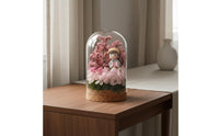 Handmade Gift Preserved Flower Glass Dome Long Lasting Glass Dome Flower Display Romantic Design House Decoration Exquisite Craftsmanship for Crafters, Home Decor, Party Activity
