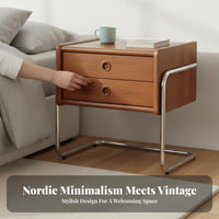 Nordic Design Cylindrical Storage Cabinet Modern aesthetic Nightstand Minimalist Aesthetic Bedside Table space-efficient Size for Apartment Dwellers, Young Adults, Small Spaces, Living Room, Home Office, Entryway