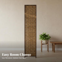 Foldable Multi-Panel Folding Screen Retro aesthetic Woven Panel Folding Screen Distressed Finish Room separater Freestanding for Interior Decorators, Business Owners, Entryway, Restaurant, Studio Apartment, Dressing Area