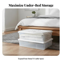 Under-Bed Rolling Drawer Large Capacity Under-Bed Rolling Bin double-sidedOpening Lid