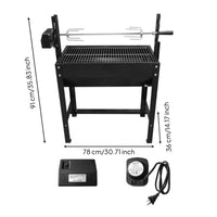 Briquette-Fueled Barbecue Grill Vented Portable Rotisserie Barbecue Painted Finish Rotisserie Grill