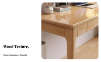 Space-Saving Narrow Wooden Desk full Wood Study Table Multi-Purpose Household Furniture Minimalist Design for Apartment Dwellers, Home Office Workers, Professionals, Small Spaces, Bedroom