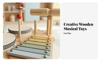 children's Multi-Instrument Music Bundle Orff Inspired Percussion Toy Educational Rhythm Band Kit for Beginners, Parents, Daycare, Home Play, Playroom