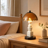 Adjustable Table Lamp with Dome Shade Warm Vintage Table Lamp Sculptural Soft for Bedroom