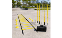 Versatile Agility Ladder Set Portable Soccer Training Equipment Adjustable Metal Stakes Sturdy for Athletes, Coaches