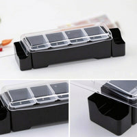 Bar Organizer with Transparent Lid Easy to Clean Condiment Organizer with Removable Cups Holder for Caterers