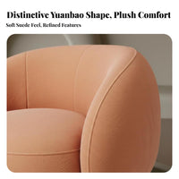 Modern Design Rounded Tub Armchair Soft Upholstery Accent Chair Luxuriously Cushioned Cushioning Lounge Seat Curved Outline for Business Owners, Interior Designers, Reception Area, Boutique, Living Room, Home Not on Ice