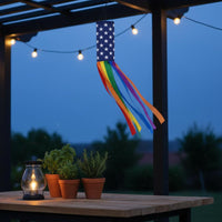 Digital Printed American Flag Windsock Vibrant Colors USA Flag Windsock Weather Resistant Patriotic Wind Streamer Easy to Hang for Outdoor, Garden, Patio, Porch