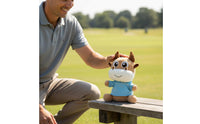 Soft Cow Headcover Impact-Absorbing Padding Cow Driver Headcover Stitching Sports Accessory