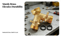 2 Pieces Simple Stream Management Double Shut-off Valve Splitter Threaded 2-Way Brass Hose Splitter Compact Metal Outdoor Watering Angled Design