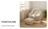 Soft Material Corduroy Lazy Sofa Fluffy-Like Comfort Armless Lazy Sofa Full-Body Support Ergonomic Floor Lounger No Assembly Required for Apartment Dwellers, Young Adults, Balcony, Bedroom, Reading Nook, Office
