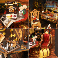 Great House DIY Mini House ES022 Green Detective Agency Wooden Assembly Model Kit