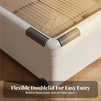 Wheeled Under-Bed Bin with Wheels Wheeled Latching Box Large Capacity for Closet