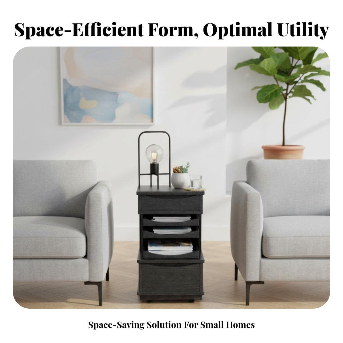 With casters Wheeled Tea Cabinet Vintage aesthetic Mobile Storage Multi-Functional Household Furniture Space-Saving for Homeowners, Renters, Office Workers, Living Room, Small Spaces