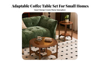 Rattan Woven Design four-lobe-shaped fourfoliage motif Table With Storage Space Household Furniture Vintage and design Multi-Functional for Apartment Dwellers, residents, Small Families, Living Room, Home, Lounge Area