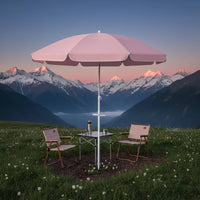 Portable Beach Umbrella with Sand Anchor Lightweight Windproof Beach Umbrella UPF 50+ Sun Shade Adjustable for Patio
