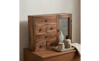 Wood Storage Cabinet Vintage Finish Drawer Cabinet Hand-Finished Tabletop Organizer for Vanity Table
