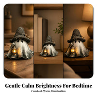 Glowing Specter with Mushroom Hat | warm yellow Light, Hanging or Tabletop Display, specter with Lantern