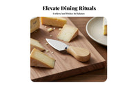 4 Pieces Cheese Set Stainless with Wooden Handle Cheese Cutlery Easy to Clean Meat and Cheese Board Utensil Set for Adults, Parties