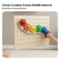 Caterpillar Gear Board Rotating Cogs Educational Caterpillar Toy Develops Fine Movement Skills Early Learning Item for on Busy Boards, Nursery