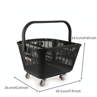 Rear Bike Basket Quick Release Rear Bike Basket Bike Crate Wheeled Plastic for Shoppers, Grocery Shopping