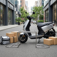 Foldable Motorcycle Cargo Rack Adjustable Rear Carrier with Side Platforms Sturdy Cargo Carrier Shelf Secure for Commuters