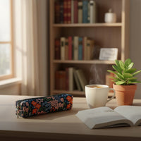 pencils Pouch Large Capacity Floral Stationery Bag Material Embroidered Cosmetic Bag for Girls, School
