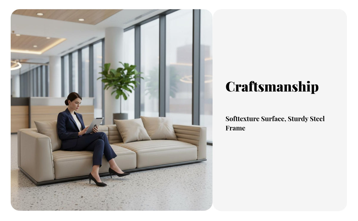 Modern Design Sofa, Armchair, and Table Set Business design Reception Seating sturdy Wood Frame professional-grade Furniture dense Foam padding for Interior Designers, Hotel Managers, Office, Negotiation Room, Lobby