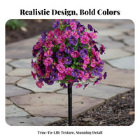 Artificial Flower Stake Realistic Look Garden Flower Stake Lifelike Appearance Outdoor Decoration for Patio, Burial Site, Planter Box