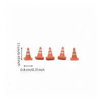 1/64 Scale Road Cone Detailed Miniature Traffic Cone Realistic Weathered Finish Model Car Accessory for Diorama Builders, Hobbyists