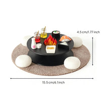13 Pieces Miniature Hearth Scene Detailed Miniature Dining Set with Mat Realistic Miniatures for Hobbyists, Photo Props
