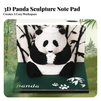 Creative Gift 3D Panda Memo Pad Decorative Ornament Panda Paper Carving Block Multifunctional for Adults, Kids, Home, Study Room, Bookshelf