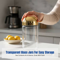 Glass Storage Jar, Transparent Sealed Container, Sodium Glass, Creative Food Organizer for Grains, Candy, Home Kitchen