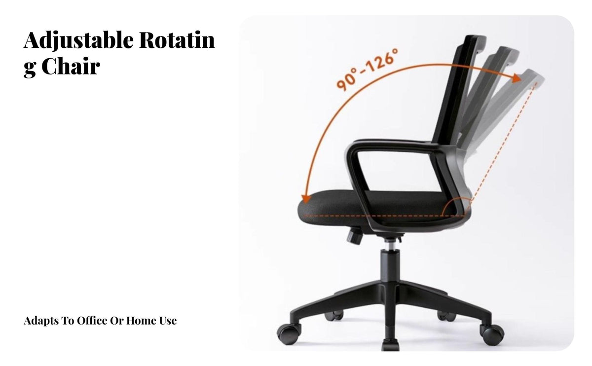 Height Adjustable Mesh Back Swivel Chair Effortless Rolling Casters Office Furniture Ergonomic Design Seating Solution Padded Seat Cushion for Students, Gamers, Conference Room, Bedroom, Gaming Setup