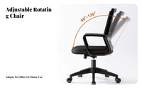 Height Adjustable Mesh Back Swivel Chair Effortless Rolling Casters Office Furniture Ergonomic Design Seating Solution Padded Seat Cushion for Students, Gamers, Conference Room, Bedroom, Gaming Setup