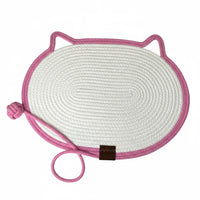 Scratch Resistant Braided Rope Cat Bed with Toy Long-Lasting Cat Bed with Toy Ball Cooling 2-in-1 Design for Cats, Kittens, Small Dogs, Summer, Hot Weather