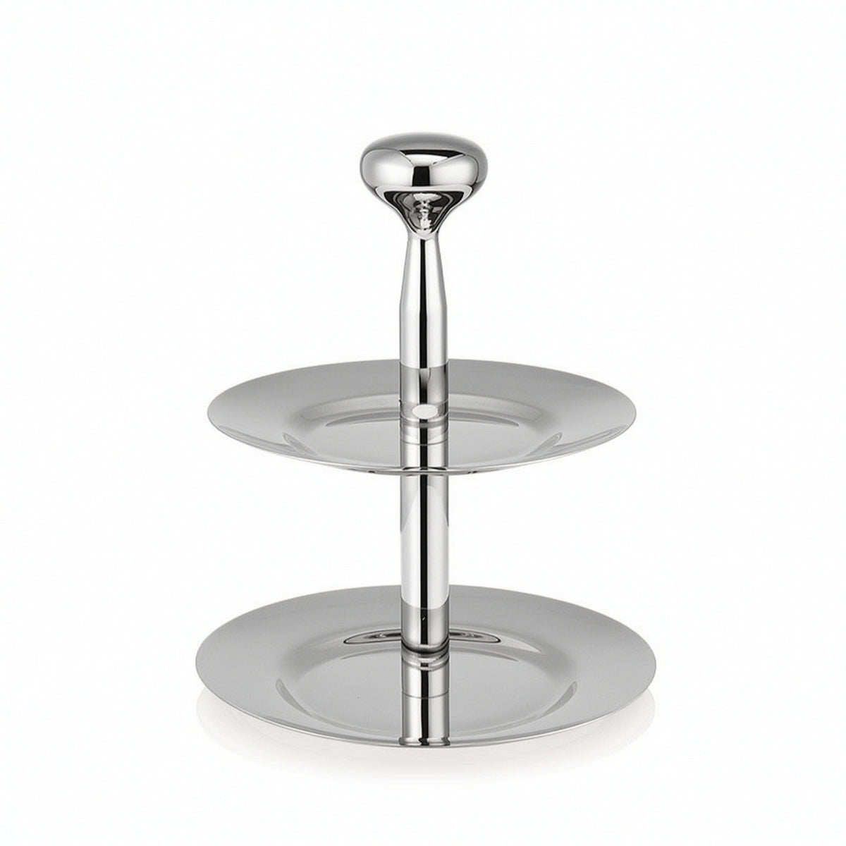 Two-Tier Serving Stand Stainless Steel Tableware Elegant for Home Bakers