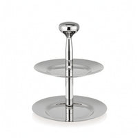 Two-Tier Serving Stand Stainless Steel Tableware Elegant for Home Bakers