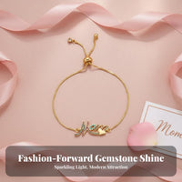Mama Jewelry Adjustable Gold Plated Glow Vibrant Stones for Celebration