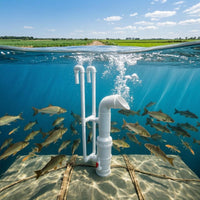 Pond Water Pusher Rigid Vertical Tube System Red Outlet Control for Aquaculture Workers