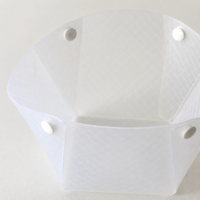 Foldable Tray, 3-piece Set, Plastic, Semi-transparent, 2mm Thick, Compact Storage