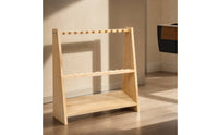 Trapezoid Cue Rack Wooden Floor Stand Organized Furniture for Game Room