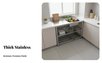 Stainless Steel Sink with Stand Heavy Duty Construction Freestanding Kitchen Sink Easy to Clean Utility Basin with Shelf for Homeowners, Outdoor, Farm