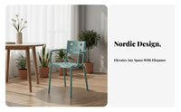 Nordic design Stackable Armchair With Armrests Dining Chair Indoor & exteriordoor Use Seating Furniture Lightweight for Cafe Owners, Design aficionados, Office Managers, Restaurant, Kitchen, Living Room, Balcony