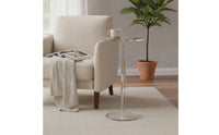 Acrylic Side Table Minimalist Clear Pedestal Table Furniture Sleek Small for Living Room, Bedroom